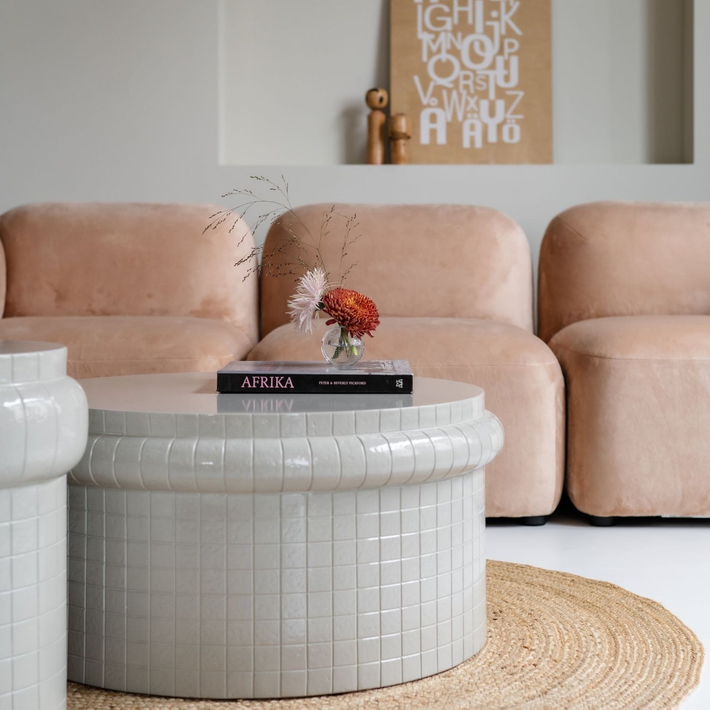 Yoshimi Sofa Cloudy Cream Corner L + Middle + Ottoman + Corner R