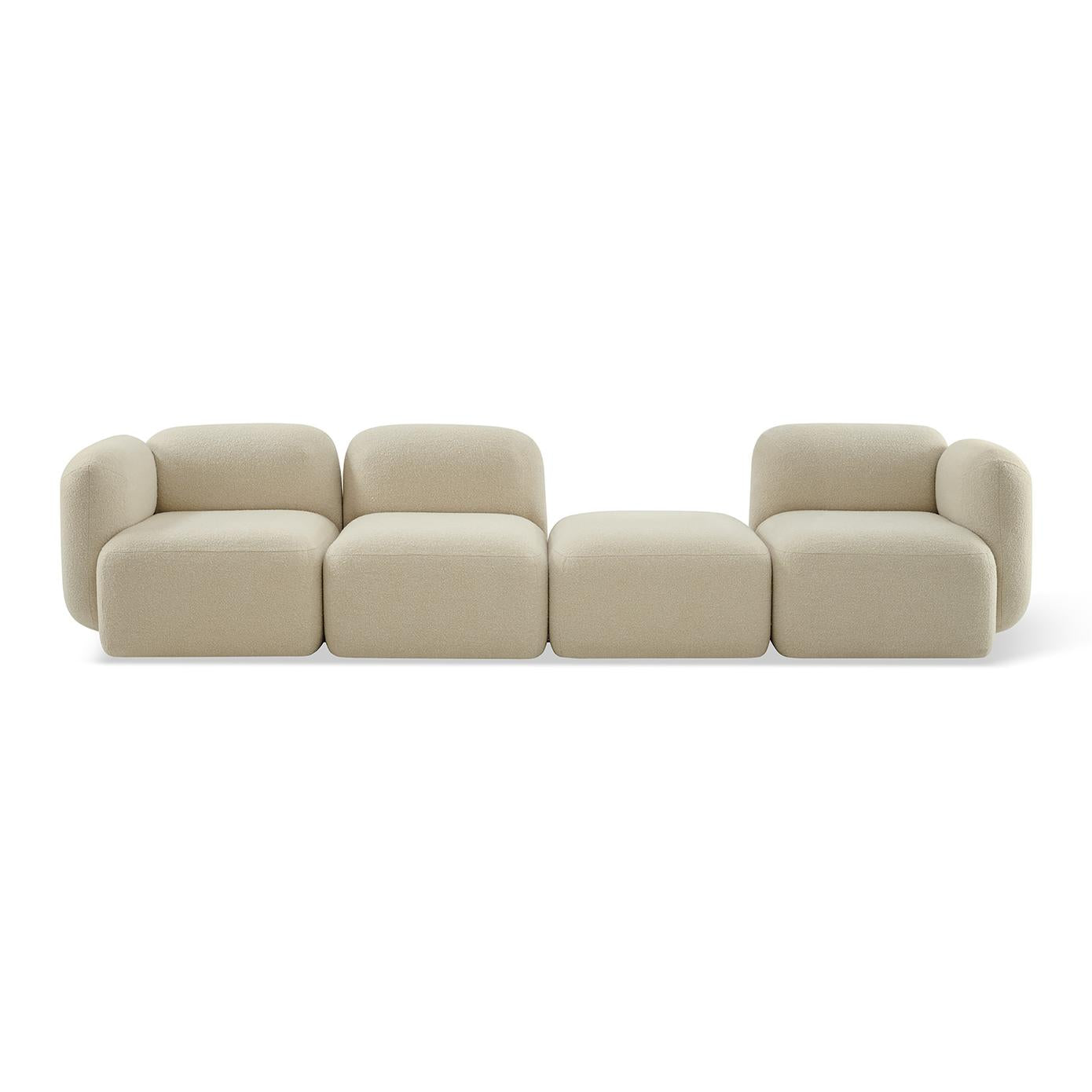 Yoshimi Sofa Cloudy Cream Corner L + Middle + Ottoman + Corner R