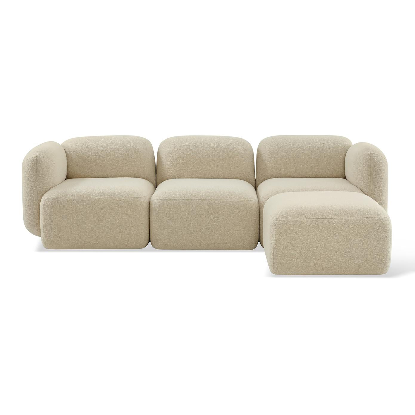 Yoshimi Sofa Cloudy Cream Corner L + Middle + Corner R + Ottoman