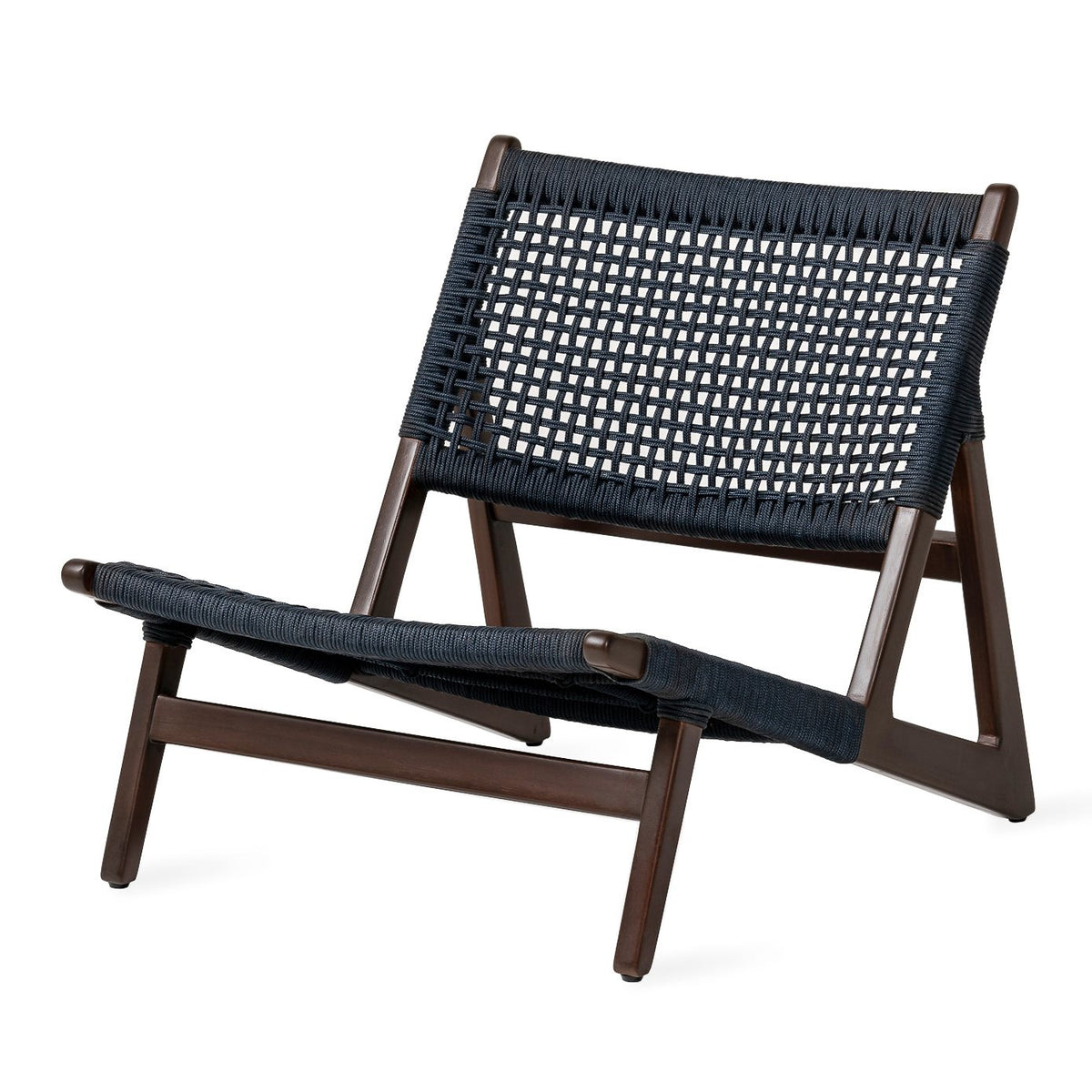 Kuwana Outdoor Accent Chair Indigo Weave  Espresso