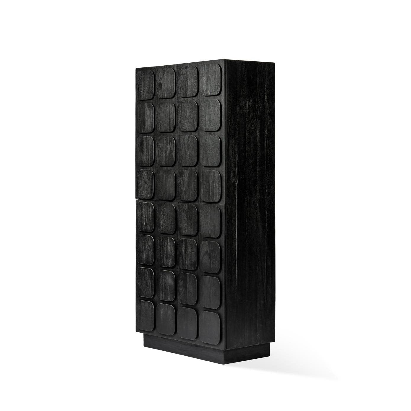 Sirkka Cabinet Black High Cabinet 4 Door