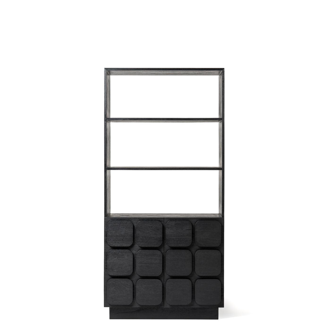 Sirkka Cabinet Black High Cabinet 2 Door