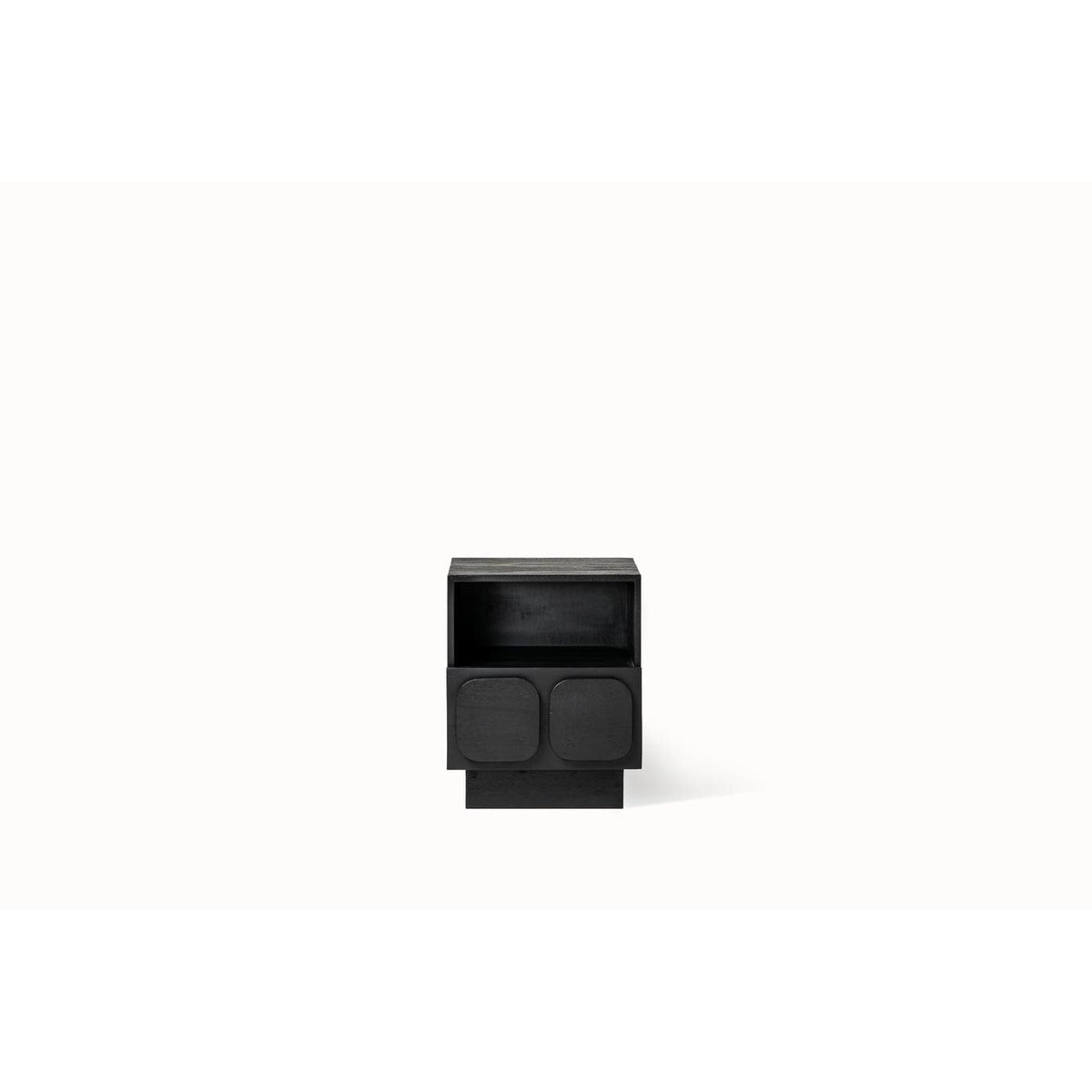 Sirkka Side Table Black 1 Door & 1 Open Space