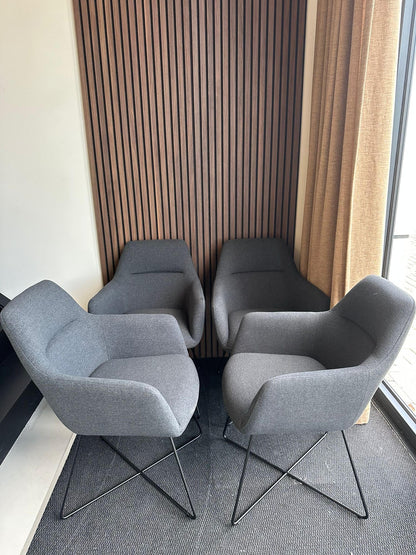 Bundle of 4x Kinko Dining Chair Shadow - Cross Black