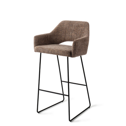 Yanai Bar Chair Checked Chestnut Slide Bar (75 cm)
