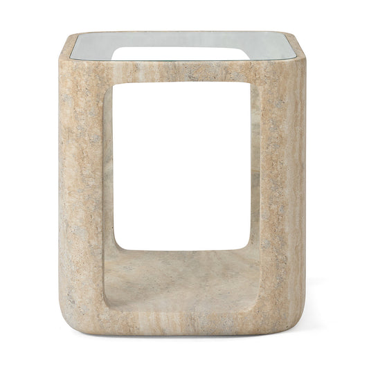 Yobeko Side Table Travertine
