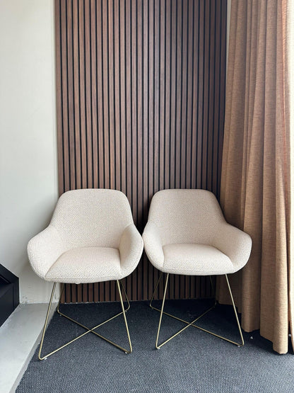 Bundle of 2x Kushi Dining Chair Trouty Tinge - Cross Gold