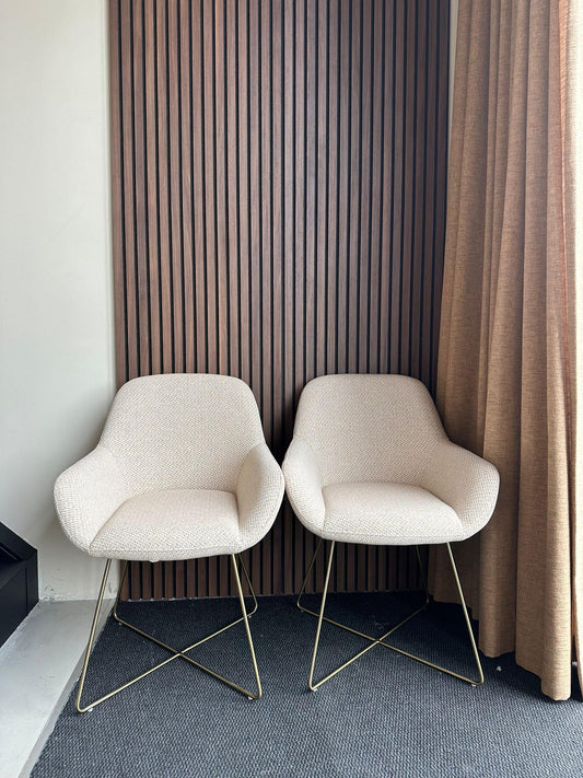 Bundle of 2x Kushi Dining Chair Trouty Tinge - Cross Gold