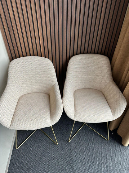 Bundle of 2x Kushi Dining Chair Trouty Tinge - Cross Gold