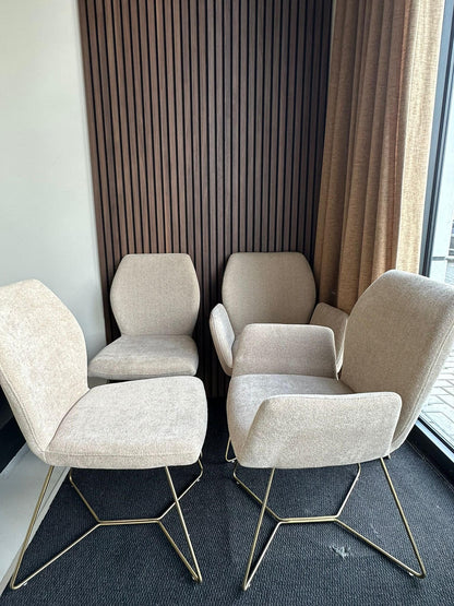 Bundle of 4x Misaki / Ikata Dining Chair Funky Fudge - Beehive Gold