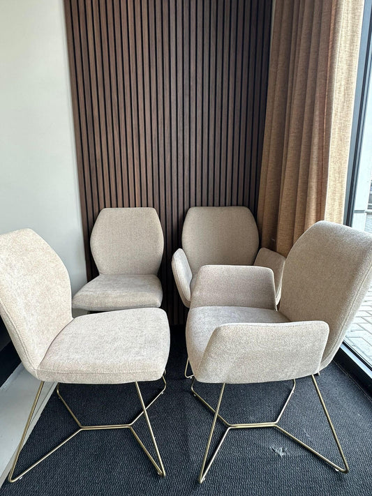 Bundle of 4x Misaki / Ikata Dining Chair Funky Fudge - Beehive Gold