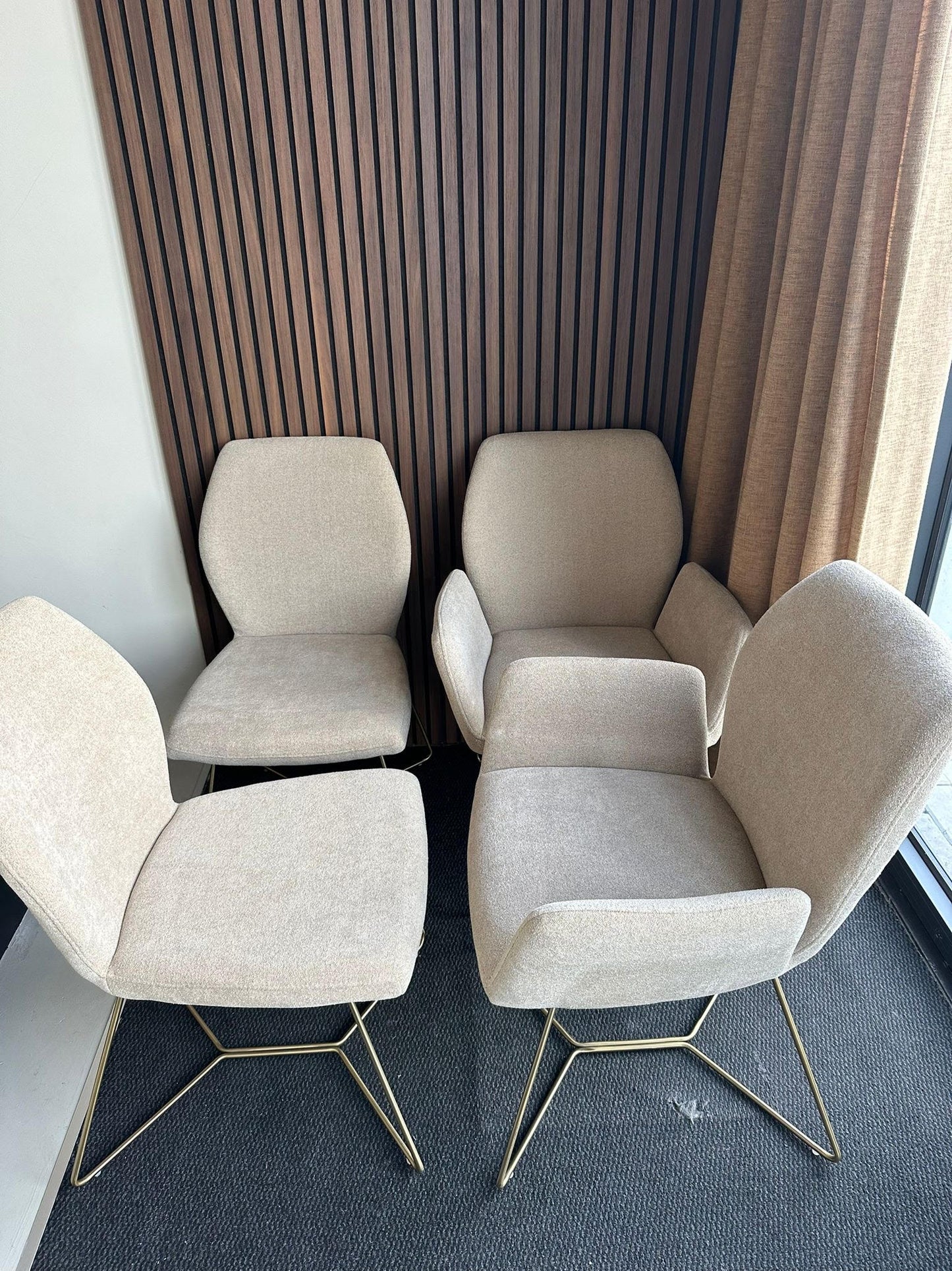 Bundle of 4x Misaki / Ikata Dining Chair Funky Fudge - Beehive Gold