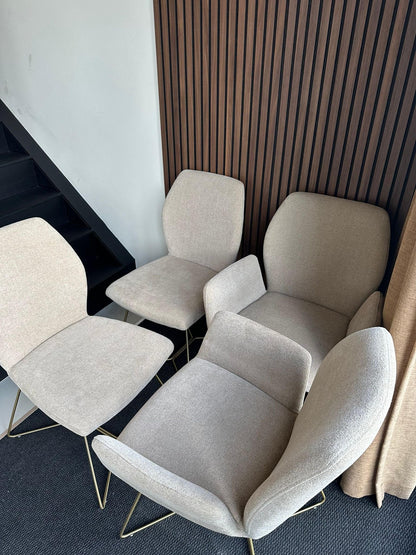 Bundle of 4x Misaki / Ikata Dining Chair Funky Fudge - Beehive Gold