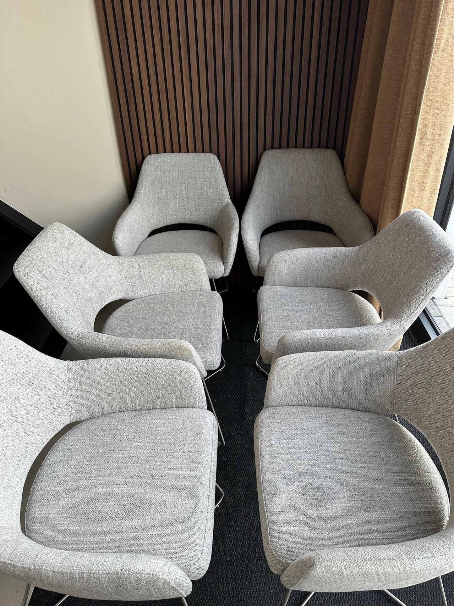 Bundle of 6x Yanai Dining Chair Pigeon - Cross / Beehive Steel