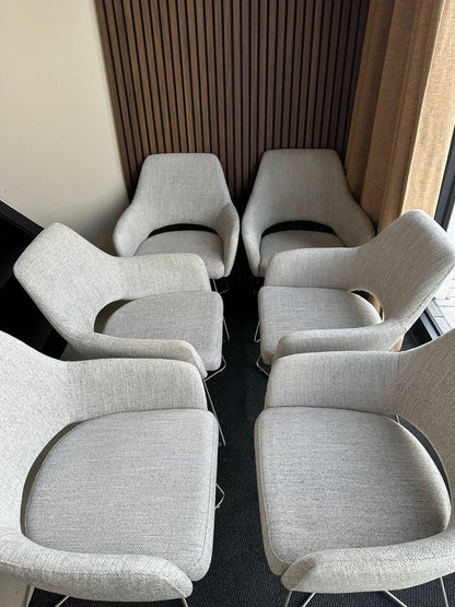 Bundle of 6x Yanai Dining Chair Pigeon - Cross / Beehive Steel