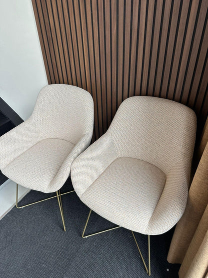 Bundle of 2x Kushi Dining Chair Trouty Tinge - Cross Gold