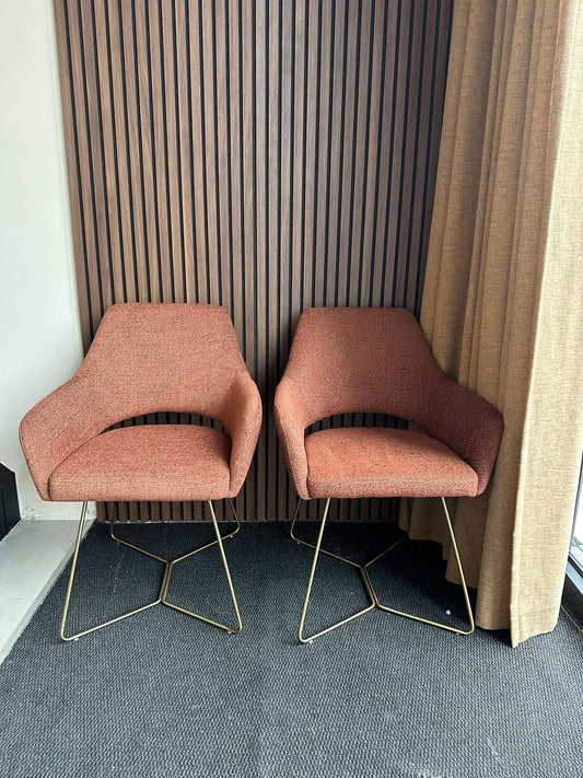 Bundle of 2x Yanai Dining Chair Tuscan Terra - Beehive Gold