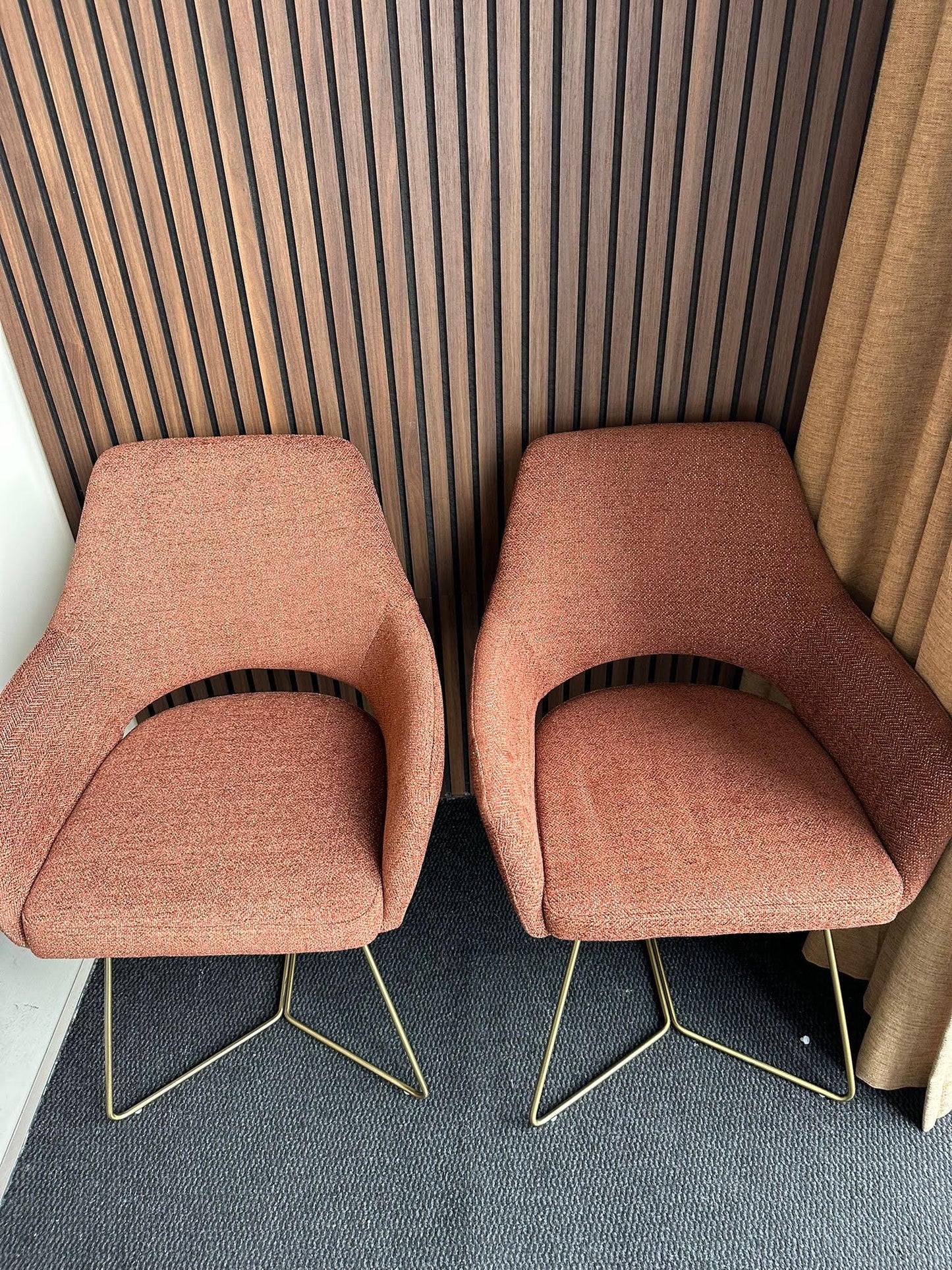 Bundle of 2x Yanai Dining Chair Tuscan Terra - Beehive Gold