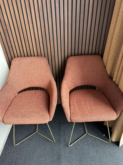 Bundle of 2x Yanai Dining Chair Tuscan Terra - Beehive Gold