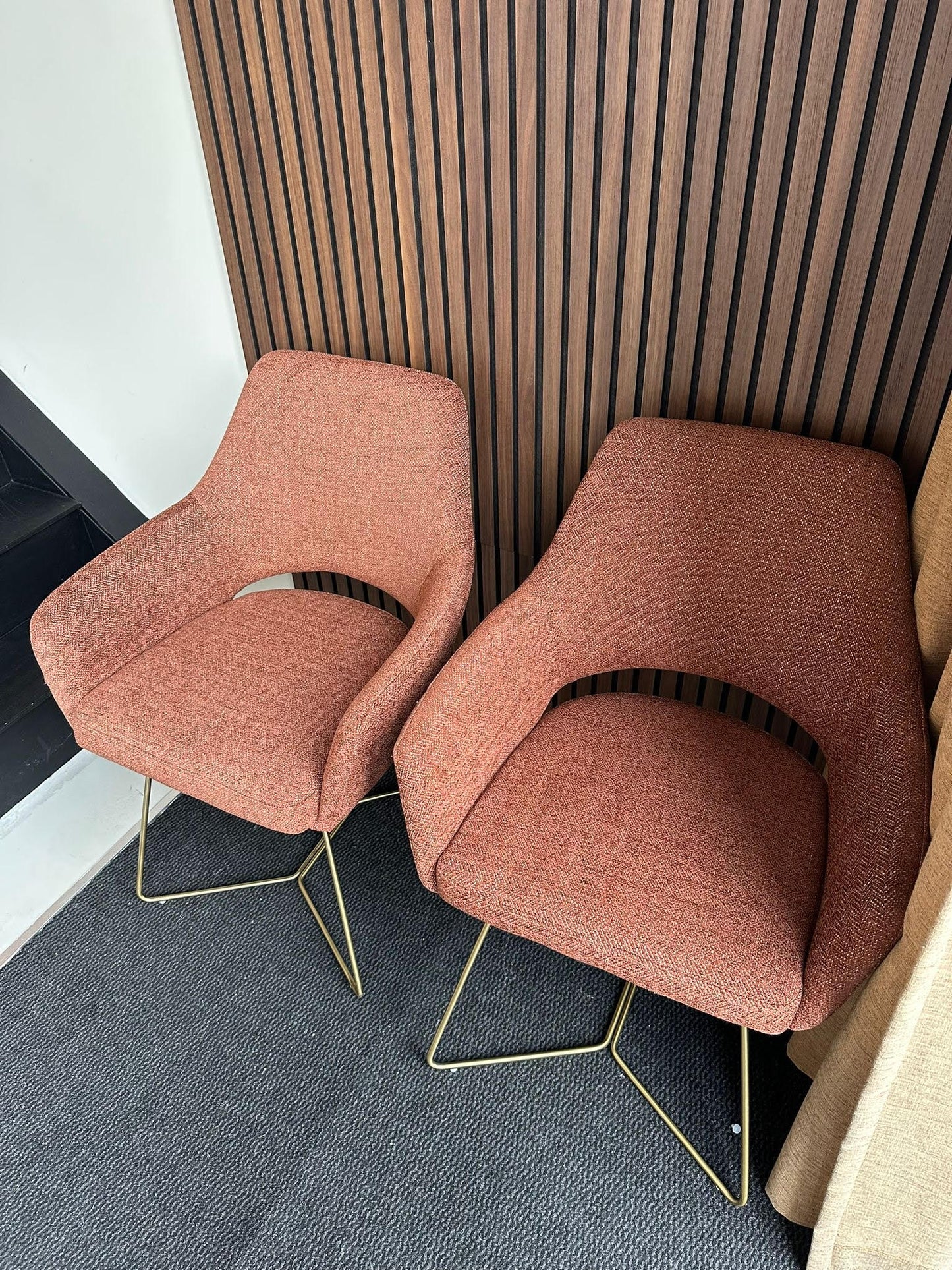 Bundle of 2x Yanai Dining Chair Tuscan Terra - Beehive Gold