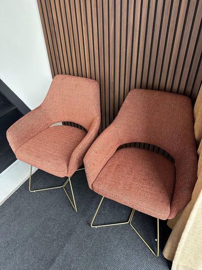 Bundle of 2x Yanai Dining Chair Tuscan Terra - Beehive Gold